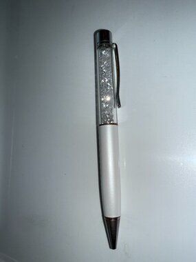 Swarovski Crystalline White Pen w/Silver Tone Accents with logo. Refillable